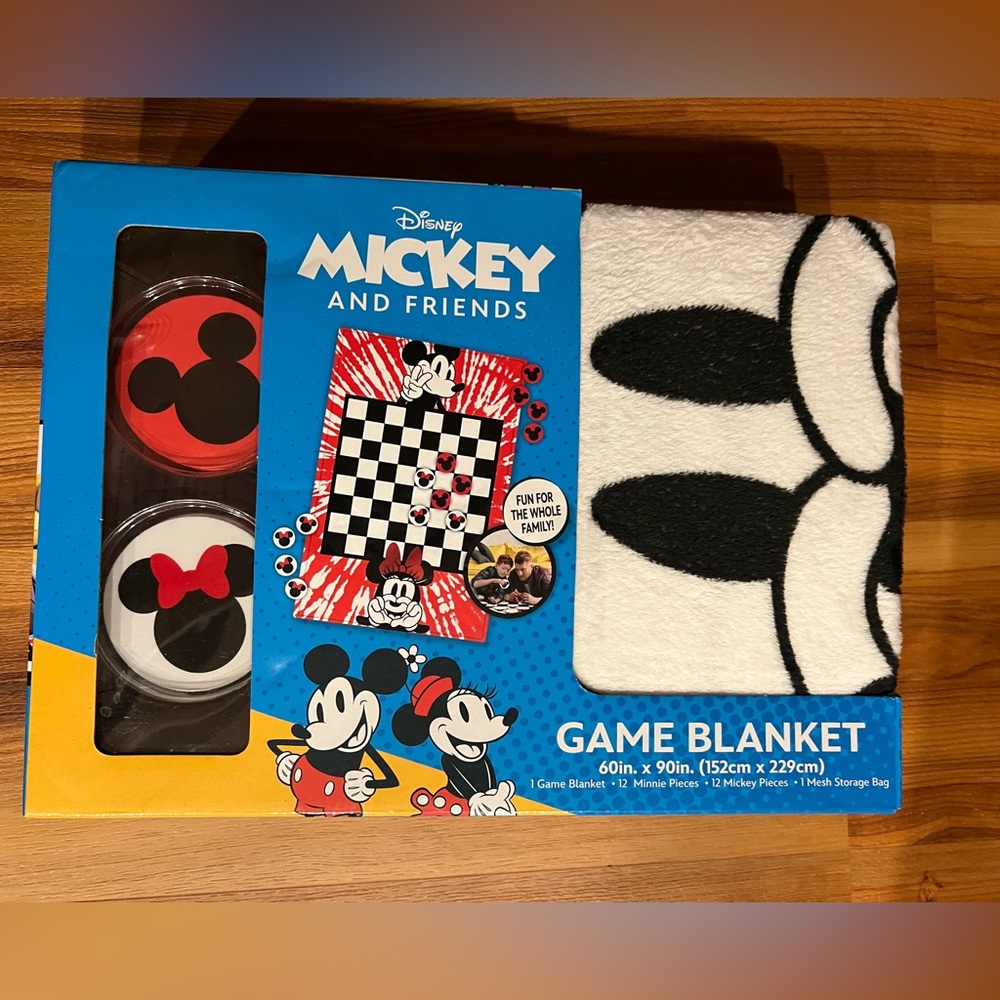 New Disney Mickey vs Minnie Checkers 60" x 90" Game Blanket